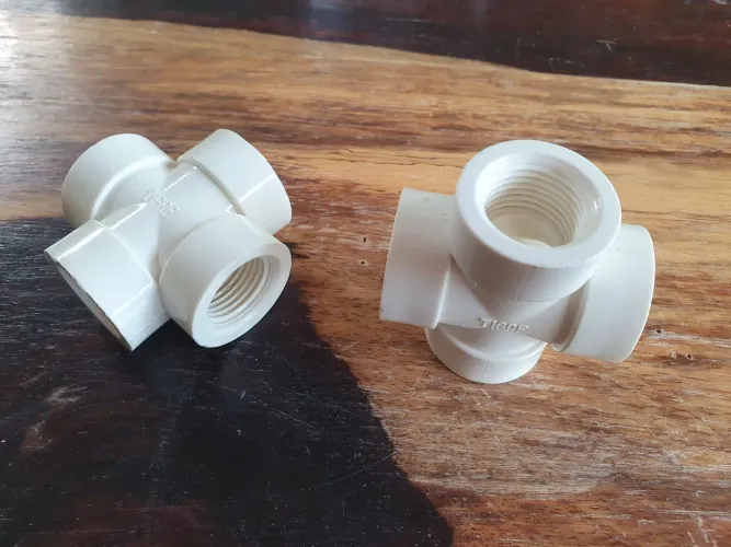 Cruzeta rosca pvc branco 3/4