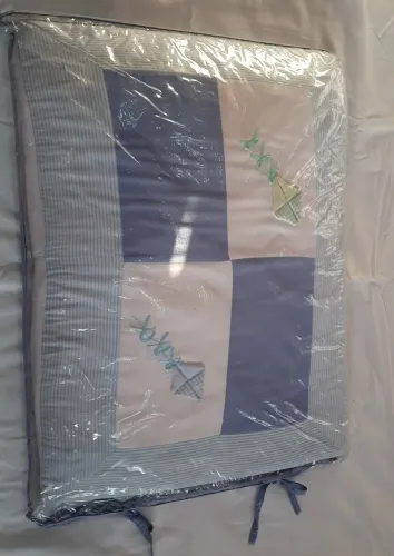 Kit protetor de berço menino 100% algodão