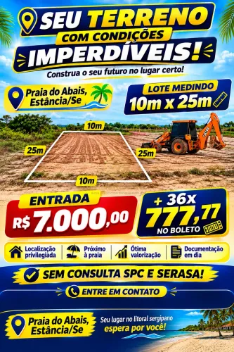 Terreno para Venda em Loteamento Costa do Mar, Estância-SE