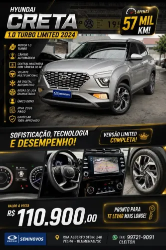 Hyundai Creta Limited 1.0 TB 12V Flex AUT 2024