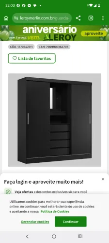 Guarda roupa solteiro