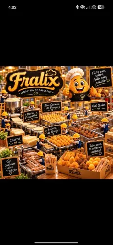 Fábrica de salgados salgados minis dia 17 g e salgados grandes 140 g