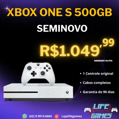 Xbox one S seminovo c/ garantia, loja física