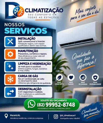 Instalação e manutenção de ar condicionado