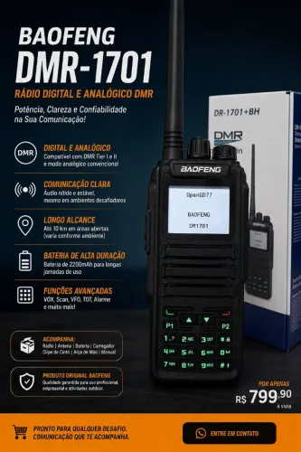 Radio DMR 1701 Baofeng Semi Novo