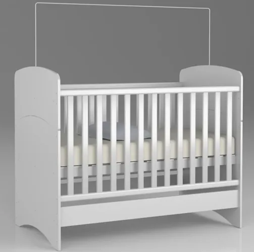 Berço Americano Infantil que vira Cama - Com colchão - Branco - Ótimo estado