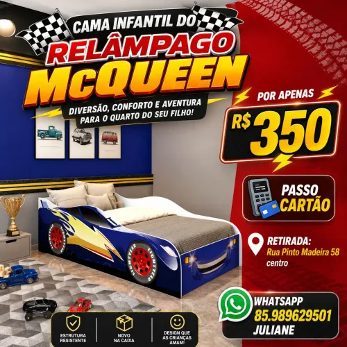 Cama infantil Relâmpago Mcqueen NOVA