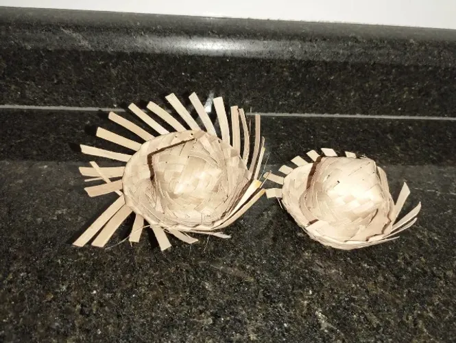 2 Mini chapéus de palha