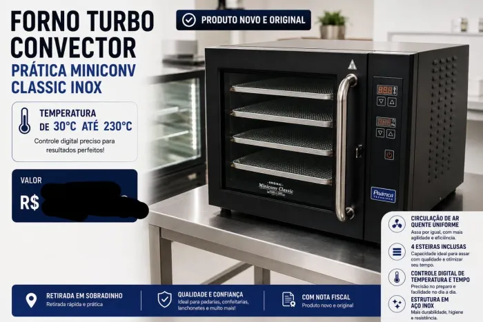 Forno elétrico convecção Prática Miniconv Classic