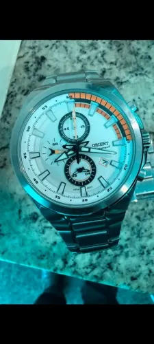 Orient cronógrafo aço inox