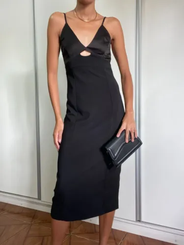 Vestido Midi Alfaiataria Renner Preto Tamanho P