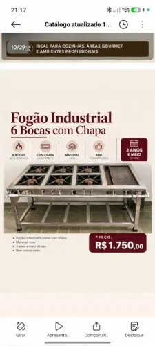 Fogão industrial 6 bocas