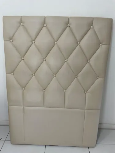 Cabeceira de Cama Box Solteiro Estofada - (Bege)
