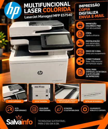 Multifuncional Hp Color Laserjet E57540 127v (Recondicionado)