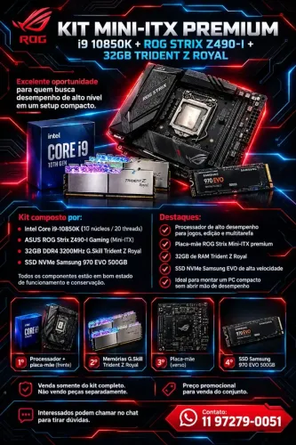 Kit para computador mini itx em mega promocao