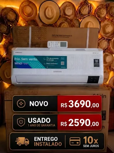 10X SEM JUROS INSTALADO AR CONDICIONADO SAMSUNG COM GARANTIA