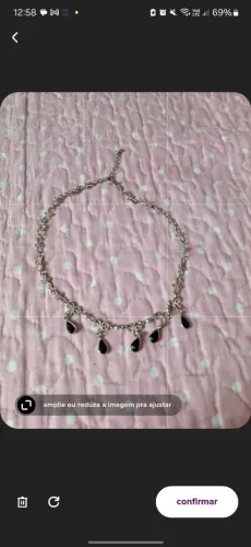 colar vintage prateado com pingentes gota preto