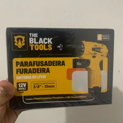 Parafusadeira e Furadeira TB12A The Black Tools 12V - Lacrada - 6 meses de garantia de fáb