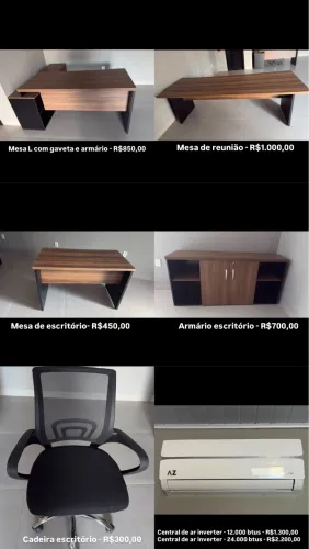 VENDA DE MÓVEIS PARA ESCRITÓRIO E CENTRAL DE AR