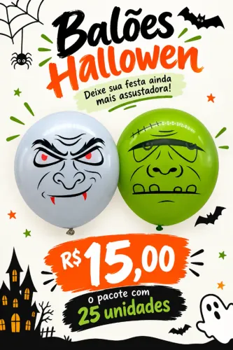 Balões para Halloween Pacote com 25 unidades