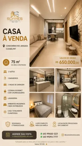 VENDO CASA À VENDA CONDOMÍNIO RIO JANGADA CUIABÁ/MT
