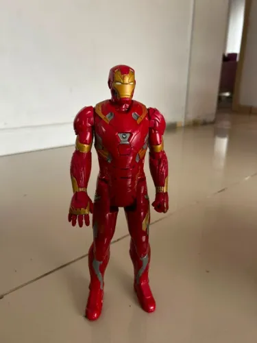 Boneco Homem De Ferro Articulado Com Som E Led Grande
