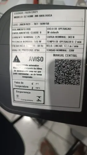 Motor para portão eletrônico PPA - 220V, 30 ciclos, carga 343, 515W  Deslizante