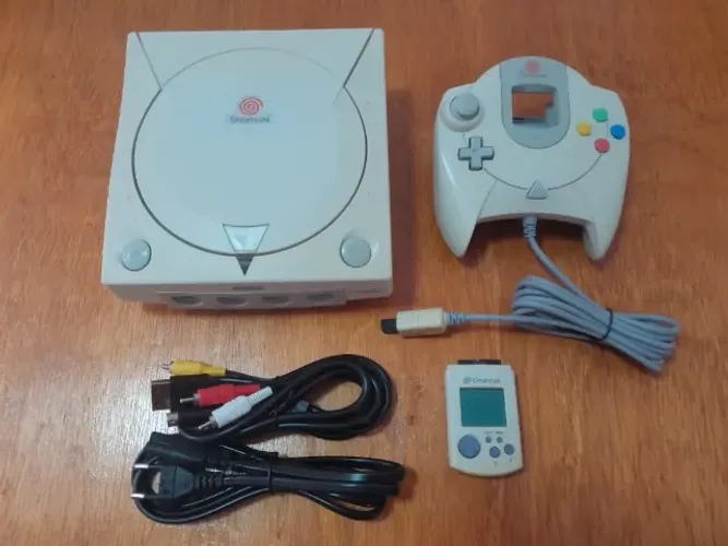 Dreamcast Desbloqueado + Controle + Vmu + Cabos e jogos