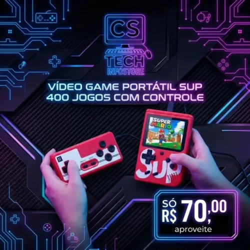 Vídeo Game Portátil Sup - 400 Jogos Clássicos + Controle