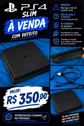 Ps4 slim com defeito