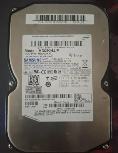 Hd Samsung 80gb Sata