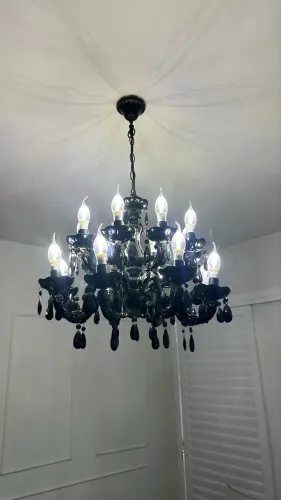 Lustre candelabro preto 