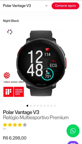 Polar Vantage V3 vendo ou troco .<br>Relógio Multiesportivo Premium