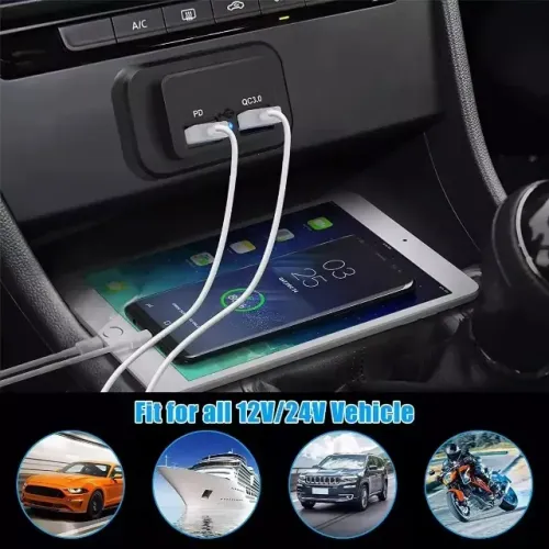Carregador USB e Tipo C | Tomada de Energia Para carros