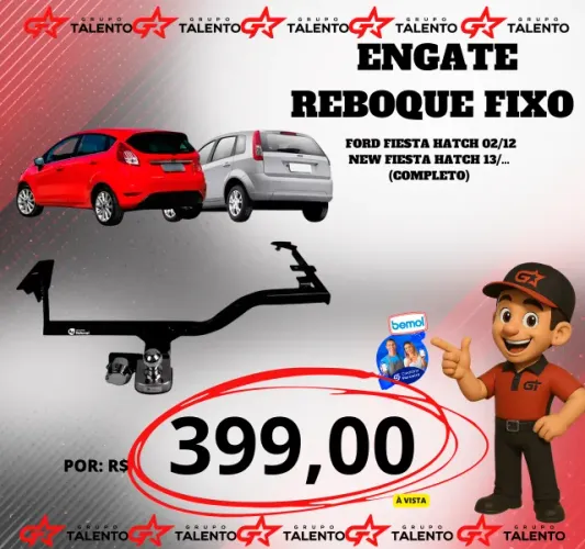 ENGATE REBOQUE FIXO FORD FIESTA NEW FIESTA 