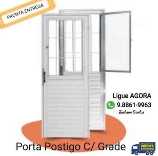 Portas Alumínio Branco P.r.o.n.t.a E.n.t.r.e.g.a