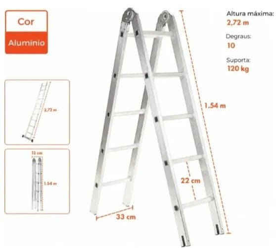 Escada Articulada 10 Degraus GardenLife. Produto novo