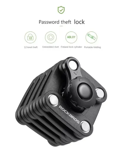 cadeado rockbros com codigo resistente ciclismo