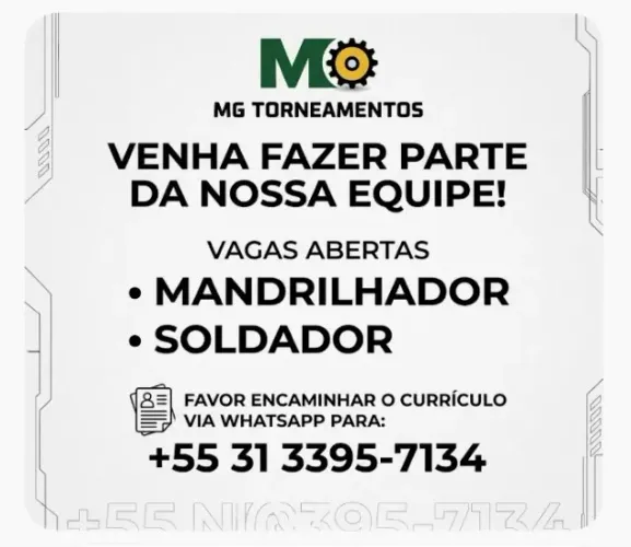 VAGA DE SOLDADOR E MANDRILHADOR