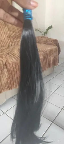 Mega hair preto cabelo de fibra preto 65 ctm 100 gramas 