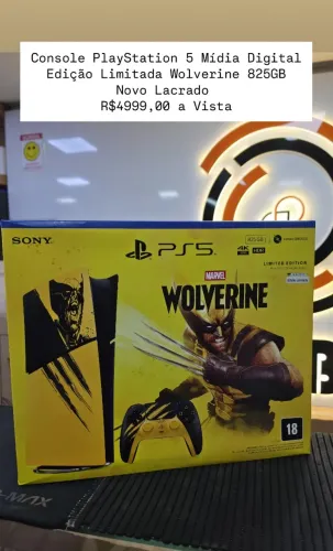 Playstation 5 Slim Digital 825GB Edição Wolverine, Lacrado, Garantia, Loja Física