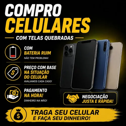 Celulares com telas quebradas dando sinal de vida 