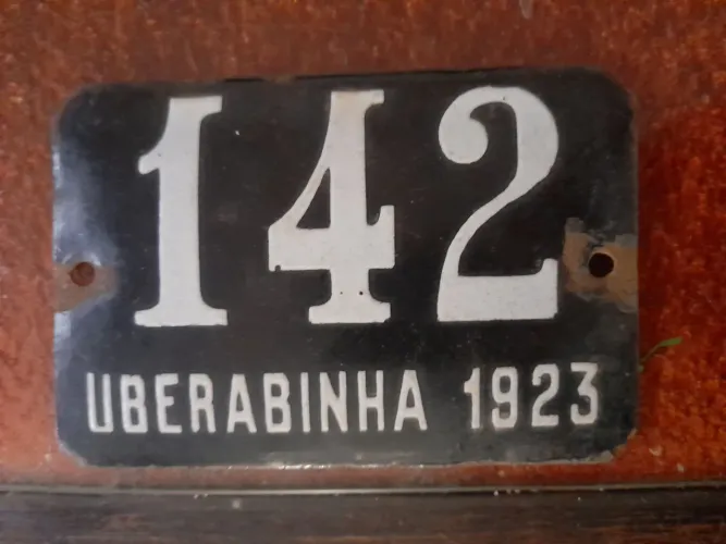 Placa Original Antiga e Rara de Carro da Época em que Uberlândia Chamava-se Uberabinha