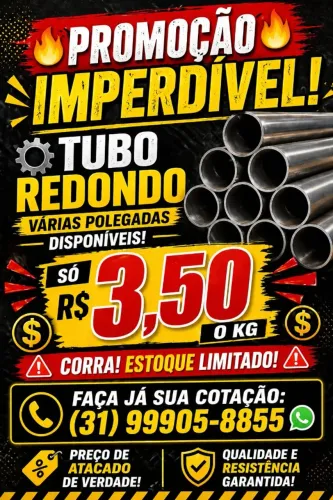 Promoção tubo redondo aço