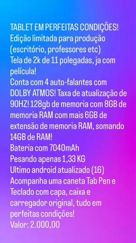 Vendo ou troco TABLET