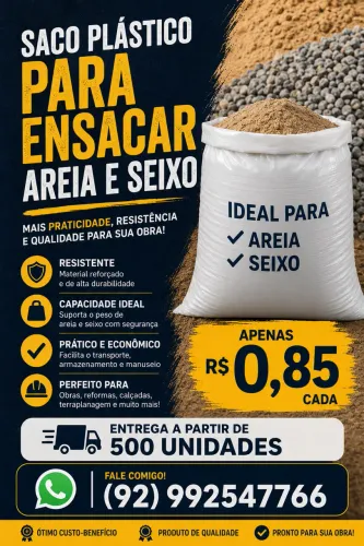 Sacos plásticos para ensacar areia e seixo 