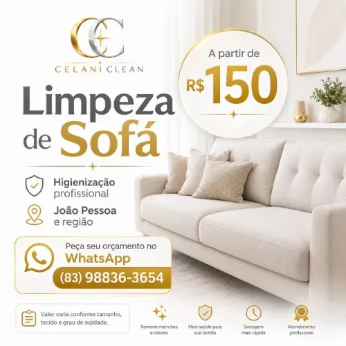 Lavagem Limpeza Higienizacao a Seco  Sofa Poltrona Impermeabilizacao Protecao João Pessoa