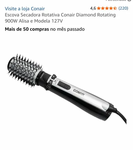 Escova rotativa conair diamant original da Polishop