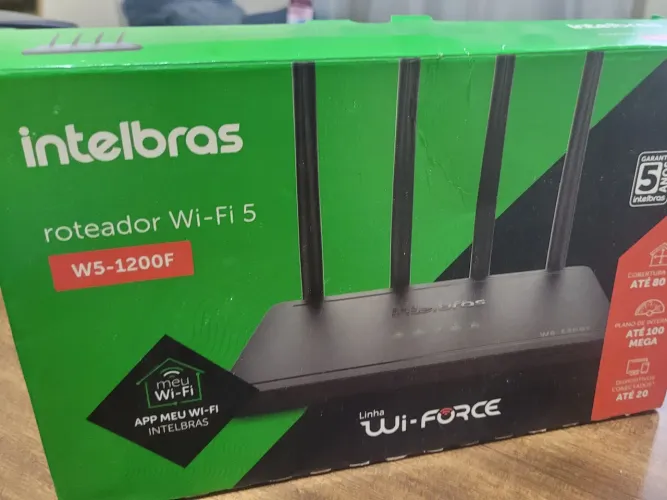 Roteador Intelbras W5-1200F Dual Band Wi-Fi 5 AC1200 Completo na Caixa
