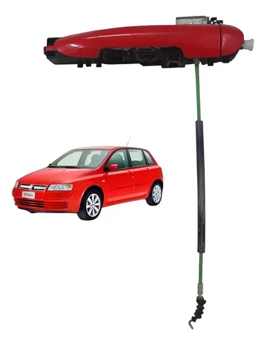 Maçaneta Porta Traseira Esquerda Direita Fiat Stilo 2003 12 Vermelho